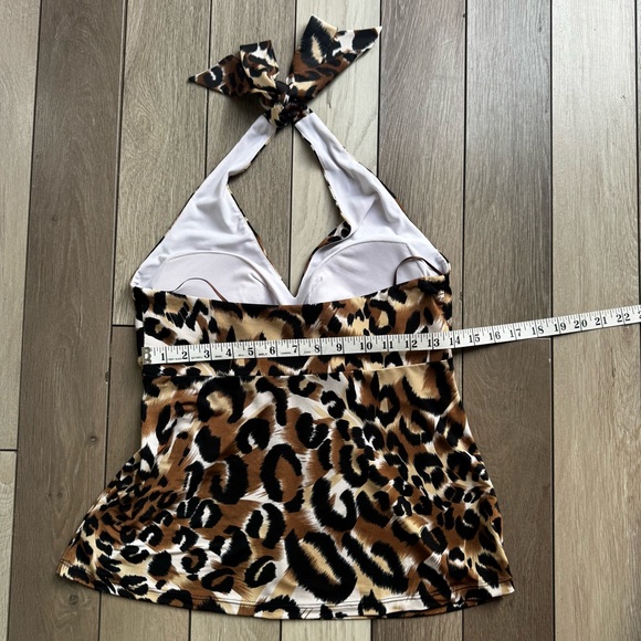 Cache Vintage Animal Cheetah Padded Strech Halter Top Blouse Buckle Y2K Size: M - Picture 4 of 5